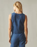 Women's Linen Tank - Marine Navy